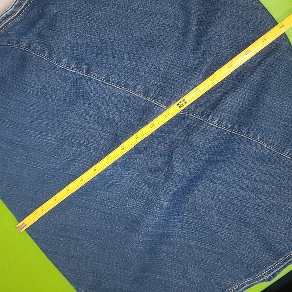 Levi's Engineered asymmetrical diagonal cut denim a-line knee length jeans skirt - Picture 9 of 12